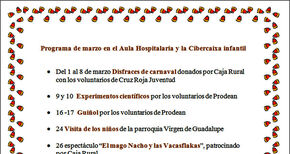 Programa de actividades para el mes de marzo en el Aula Hospitalaria y Ciberaula