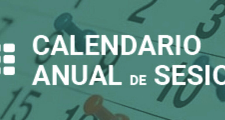 10012019 Calendario de Sesiones Generales 2019