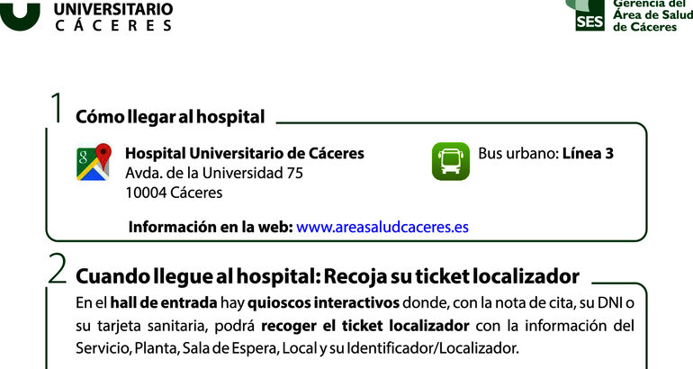 Cmo llegar y acceder a los servicios en el Hospital Universitario de Cceres