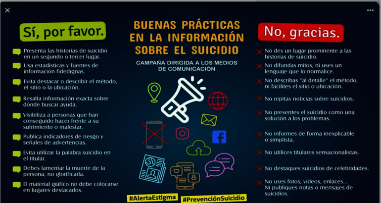 Campaa sobre buenas prcticas en la informacin sobre el suicidio 2019