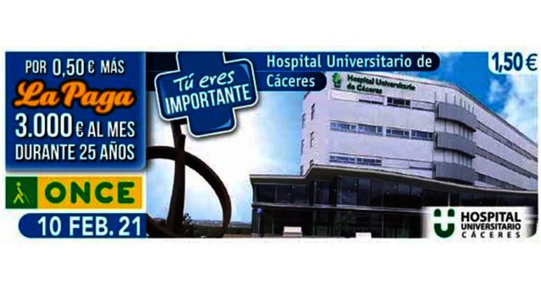 El Hospital Universitario de Cceres protagoniza el cupn de la ONCE  