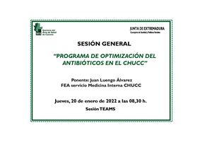 Programa de optimización de antibióticos en el CHUCC