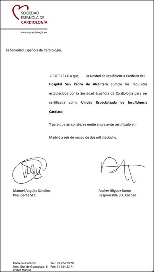 Acreditación Unidad Especializada Insufuiciencia Cardiaca