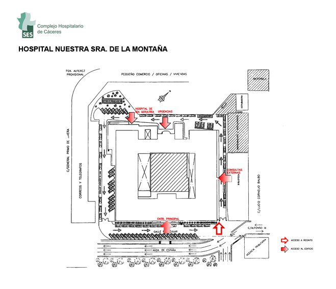  Distribución de plantas del HOSPITAL NUESTRA SEÑORA DE LA MONTAÑA